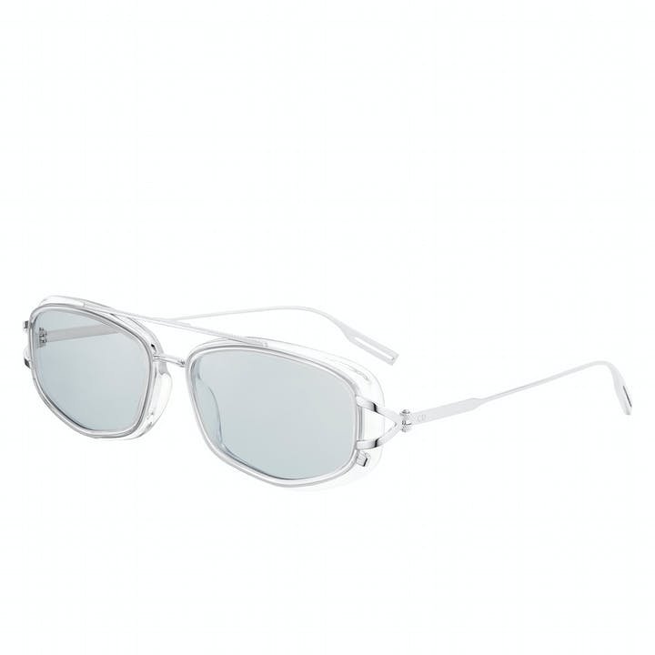 NEODIOR S1U RECTANGULAR SHAPED SUNGLASSES IN CRYSTAL ACETATE AND SILVER METAL BLUE LENSES.jpg