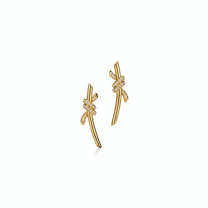 Tiffany & Co. Knot earrings in 18k yellow gold with diamonds.jpg